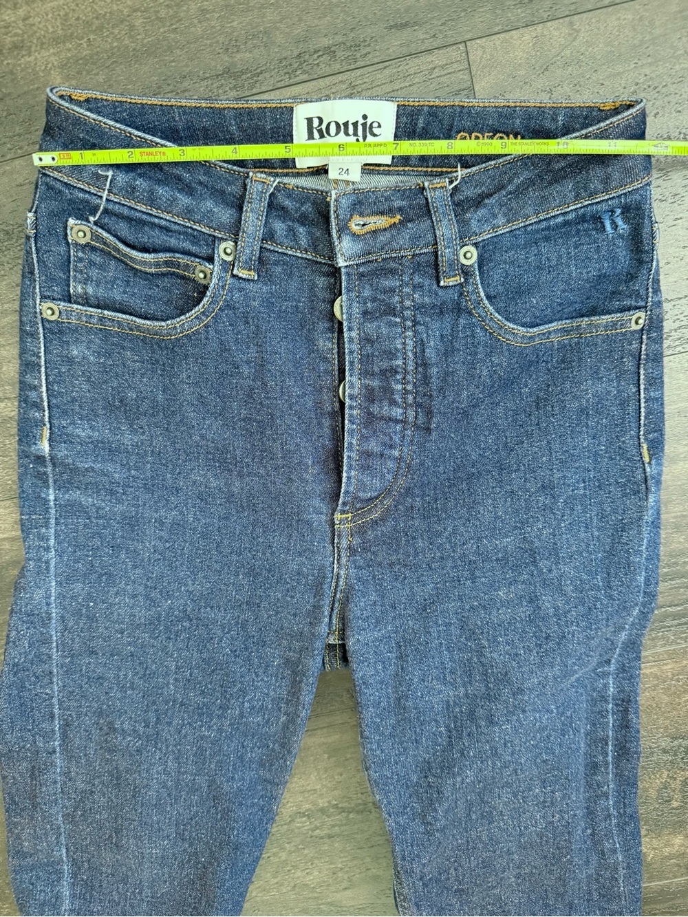 Rouje Paris Odeon Jeans 24 Dark Wash High Rise French Girl CBK - Picture 5 of 9